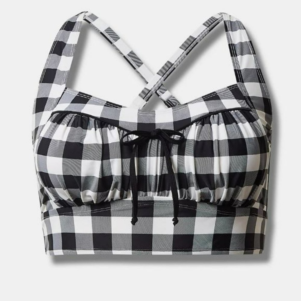 NWT Torrid GIngham Swim Top Size 3X